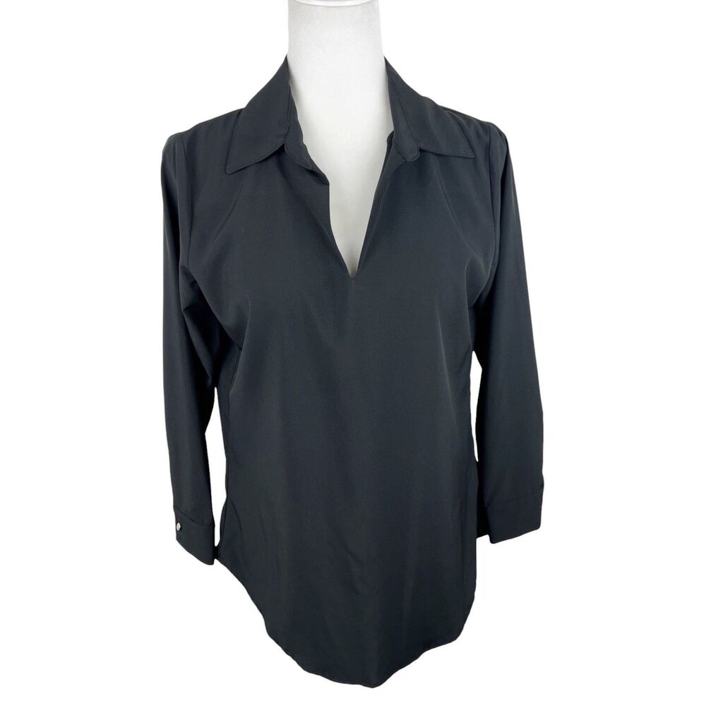 Single Los Angeles Blouse Women Small Black Collared Long Sleeve Casual